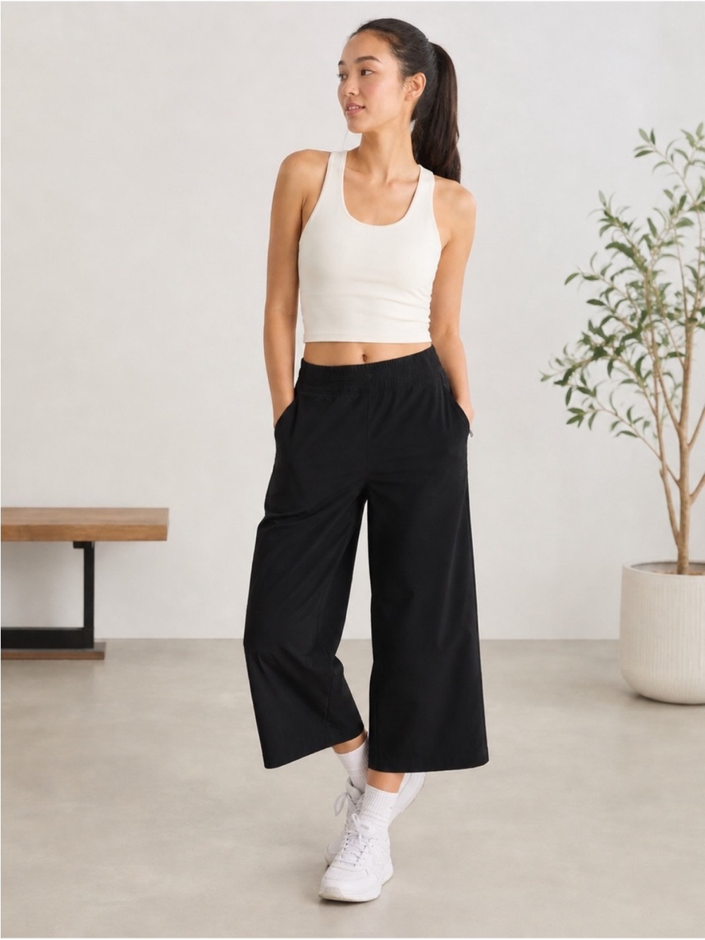 Quince Womens Performance Tech Wide Leg Pants